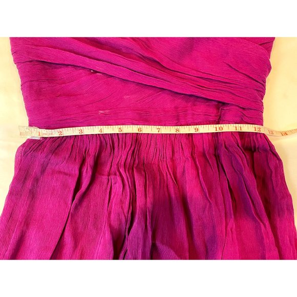 J. Crew Women's Dress Silk Chiffon Strapless Formal Raspberry Magenta Size 4 - Picture 6 of 8